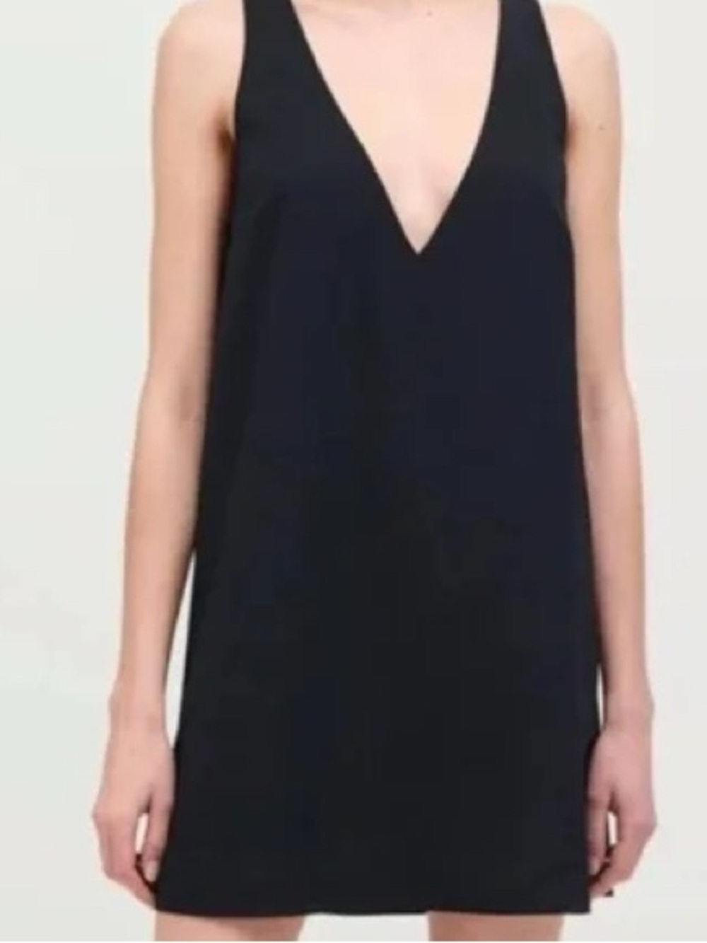 Hill House Emma Dress Size S - Black Deep V Mini Dress